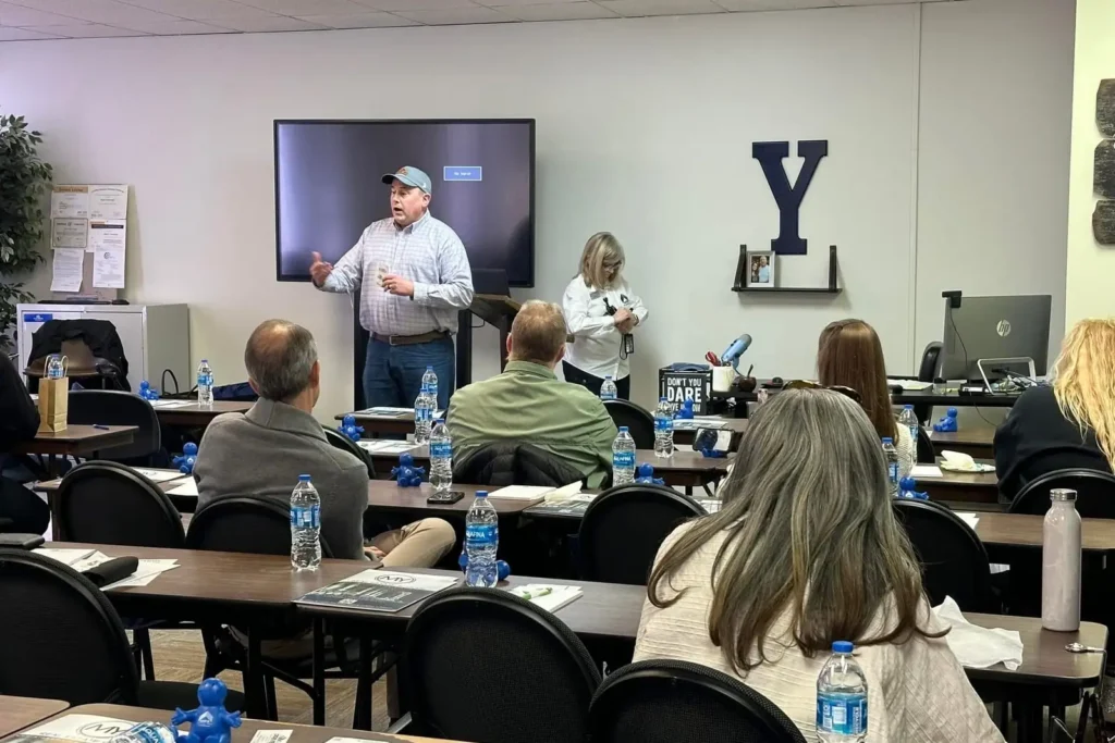 Instructor Mark Yarbrough teaching a real estate class